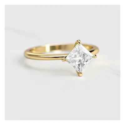 Princess Tapered Solitaire Diamond Ring - 14k white gold / 1.25ct / lab diamond