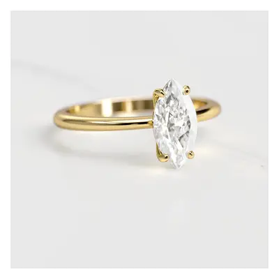 Marquise Tapered Solitaire Diamond Ring - 14k rose gold / 1.50ct / natural diamond