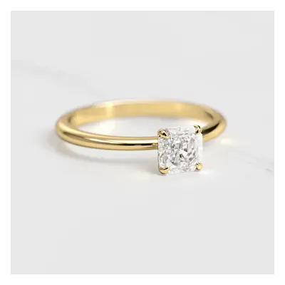 Asscher Tapered Solitaire Diamond Ring - 14k rose gold / 0.3ct / natural diamond