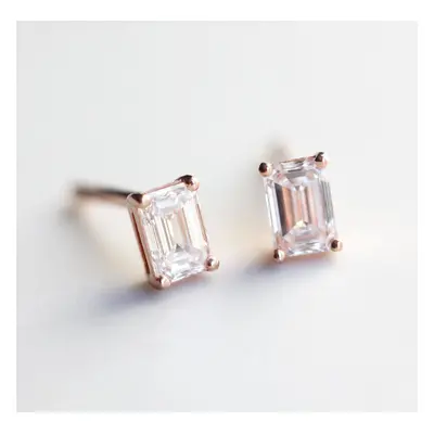 ASTRA EMERALD CUT DIAMOND STUD EARRINGS - 18k yellow gold / 1.5ct tcw