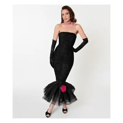 Barbie™ X Unique Vintage Black Solo In The Spotlight Strapless Wiggle Dress