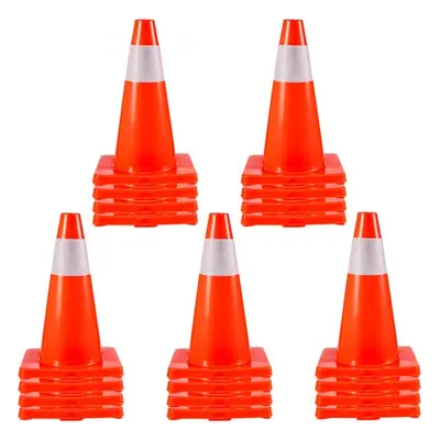VEVOR 20Pack 18" Traffic Cones, Safety Road Parking Cones PVC Base, Orange Traffic Cone with Ref
