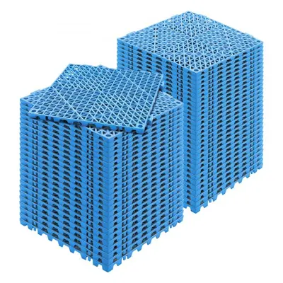 VEVOR Interlocking Tile 55PCS Blue, Drainage Tiles 12" x 12" Splicing, Soft PVC Interlocking Dra