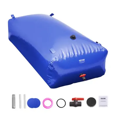 VEVOR 1000L/264 Gallon Water Storage Bladder, RV Water Tank, 1000D Blue PVC Collapsible Water St