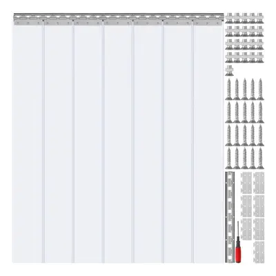 VEVOR Strip Curtain, 84" Height x 42" Width, 0.08" Thickness, 7PCS Clear PVC Strip Door Curtain,