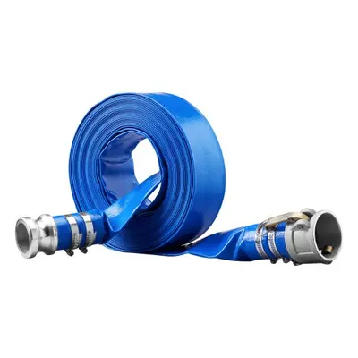 VEVOR Backwash Hose, 2 in x 50 ft, Heavy-Duty PVC Flat Pool Discharge Hose with Aluminum Camlock