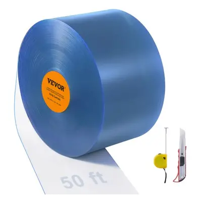 VEVOR Strip Curtain, 50' Length x 8" Width x 0.08" Thickness, Clear PVC Smooth Curtain Strip Doo