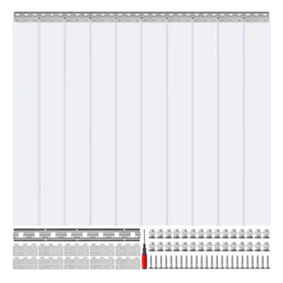 VEVOR Strip Curtain, 84" Height x 60" Width, 0.08" Thickness, 10PCS Clear PVC Strip Door Curtain