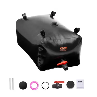 VEVOR Portable Water Storage Bladder 63.4 Gal PVC Collapsible Water Tank Black