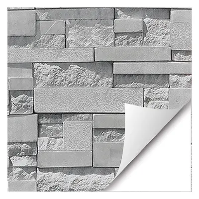 Gray Wallpaper Sticker Wall Cloth Wallpaper Self-Adhesive Waterproof Pvc Retro Brick Pattern Sto