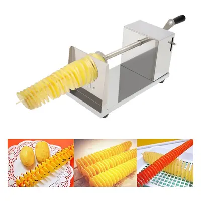 Stainless steel hand cranked tornado potato peeler and potato tower machine