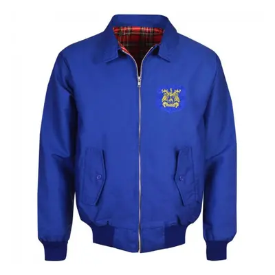 Leeds United Royal Harrington Jacket Men's Blue Polyester Made By: Toffs