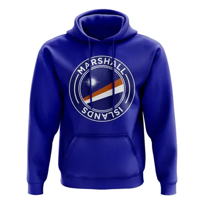 Marshall Islands Football Badge Hoodie (Royal) Men's Blue Polyester Newcastle UKSoccershop