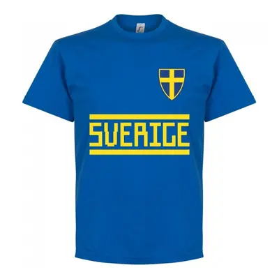 Sweden Team T-Shirt - Royal Men's Teal Polyester Made By: Soccer Tees