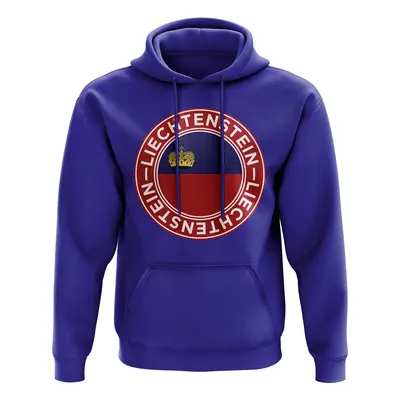 Liechtenstein Football Badge Hoodie (Royal) Men's Blue Polyester Leichtenstein UKSoccershop