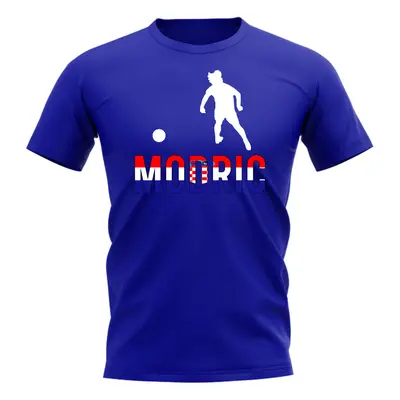 Luka Modric Croatia Silhouette T-Shirt (Royal) Men's Blue Polyester UKSoccershop