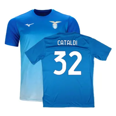 Lazio Graphic Training Shirt (Royal) (Cataldi 32) 2024-2025 Men's Blue Polyester Made By: Mizuno