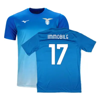 Lazio Graphic Training Shirt (Royal) (Immobile 17) 2024-2025 Men's Blue Polyester Made By: Mizun