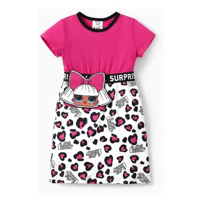 LOL Surprise 1pc Toddler/Kids Girls Character Print Striped/ 
Leopard Dress"