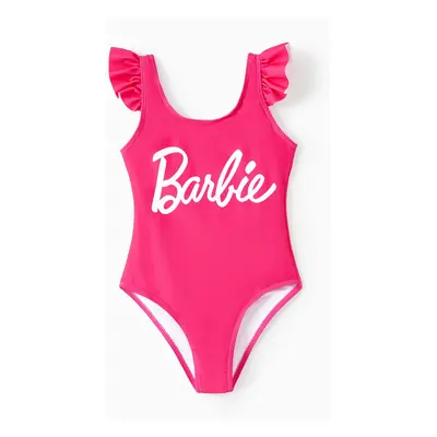 Barbie Mommy and Me Barbie positioning printed one-piece/split swimsuit