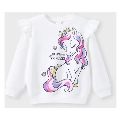 Toddler Girl Childlike Unicorn Print Sweatshirt