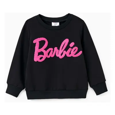 Barbie Sweatshirt Mommy and Me Letter Embroidered Long-sleeve Cotton