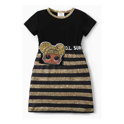 LOL Surprise 1pc Toddler/Kids Girls Character Print Striped/ 
Leopard Dress"