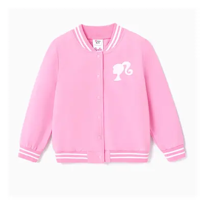 Barbie Mommy and Me 94% Cotton Heart Print Striped Long-sleeve Snap Button Sweatshirt