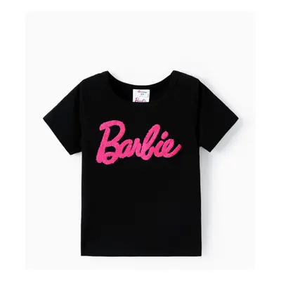 Barbie Toddler/Kid Girl Letter Embroidered Short-sleeve Cotton Tee