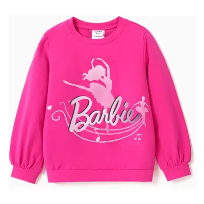 Barbie Kid Girl 2pcs Figure Letter Print Long-sleeve Top or Naia™ Dolphin Shorts