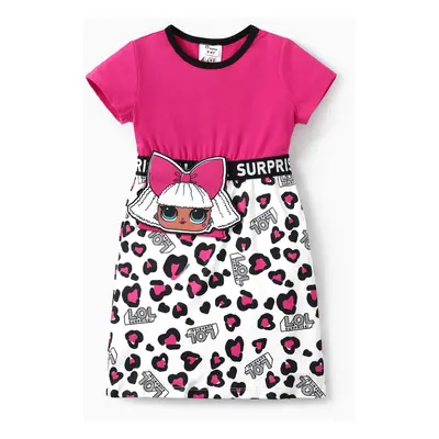 LOL Surprise 1pc Toddler/Kids Girls Character Print Striped/ 
Leopard Dress"