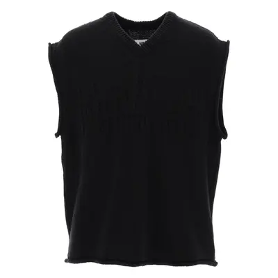 Mm6 Maison Margiela Women's Wool Vest in Black | Size Small | S52FB0081S18286 Color 900J