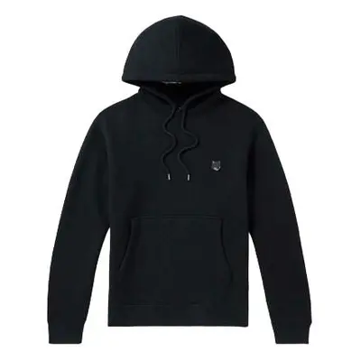 Maison KitsunÃ© Men's Bold Fox Head Patch Comfort Hoodie in Black | Size Medium | MM00713KM0307