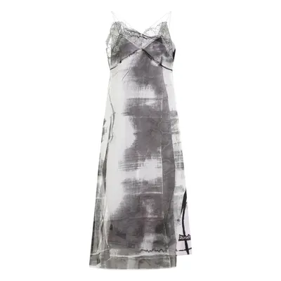 Maison Margiela Women's Silk Midi Dress in Grey | Size | S51DD0012STZ124