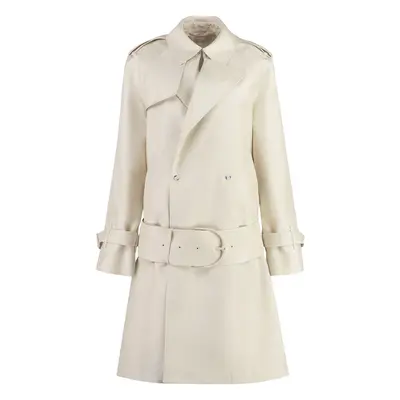 Burberry Women's Silk Blend Trench Coat in Ivory | Size | Color A1454