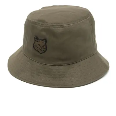 Maison KitsunÃ© Men's Fox Head Patch Bucket Hat in Kakhi | Size Medium/Large | LM06113WW0088