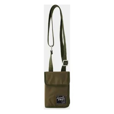 Maison KitsunÃ© Neck Pouch Bag in Khaki | LM05362WQ1001