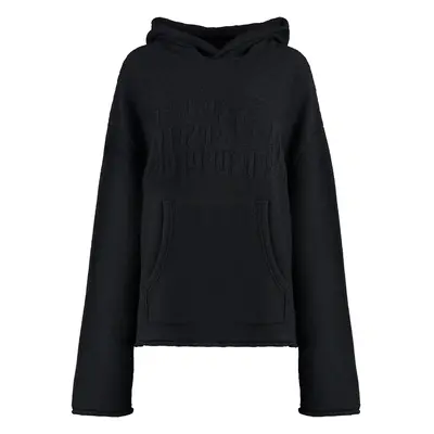 Mm6 Maison Margiela Women's Knitted Hoodie in Black | Size Medium | S52GP0150S18286 Color 900J