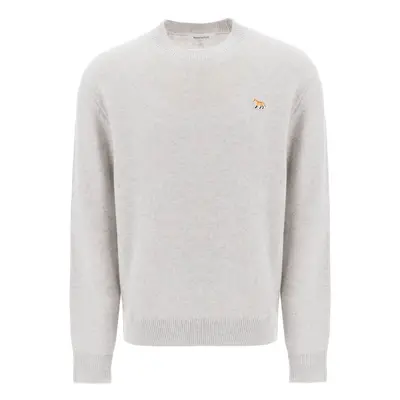 Maison KitsunÃ© Men's Crew-Neck Wool Sweater in Grey | Size Large | LM00813KT1006 Color H120