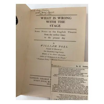 [Signed] What is Wrong with the Stage: Some Notes on the English Theatre from the Earliest Times