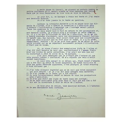 [Signed] Très belle lettre dactylographiée signée à Jacques Mortane sur leur projet de livre sur