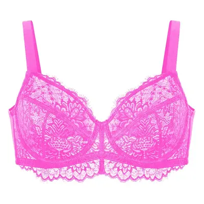 HSIA Red Sunflower Lace Underwire Bra - Barbie Pink / 36 / D