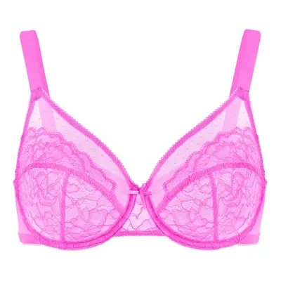 HSIA Enchante Big Bra: Minimizer, Uplift, Unlined Wired Bra - Barbie Pink / 34 / H