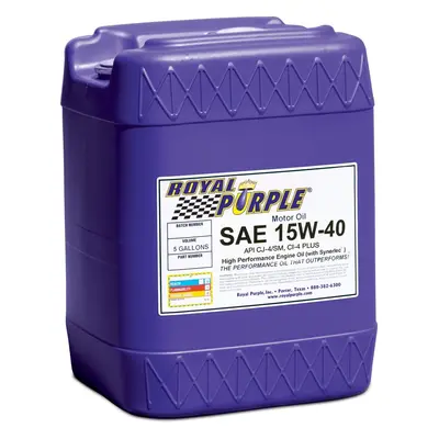 ROYAL PURPLE 05154 API-Licensed SAE 15W-40 High Performance Synthetic Motor Oil - 5 Gallon